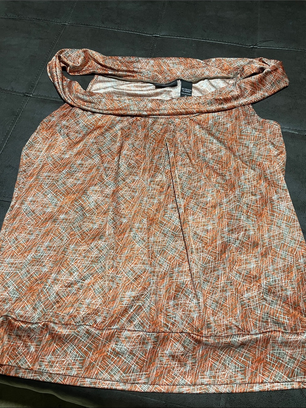 New York & Company Orange Crosshatch A-Line Skirt